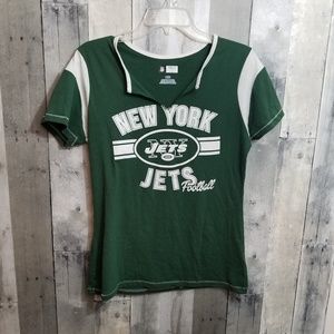 NFL Team Apparel New York Jets V Neck Short Sleeve